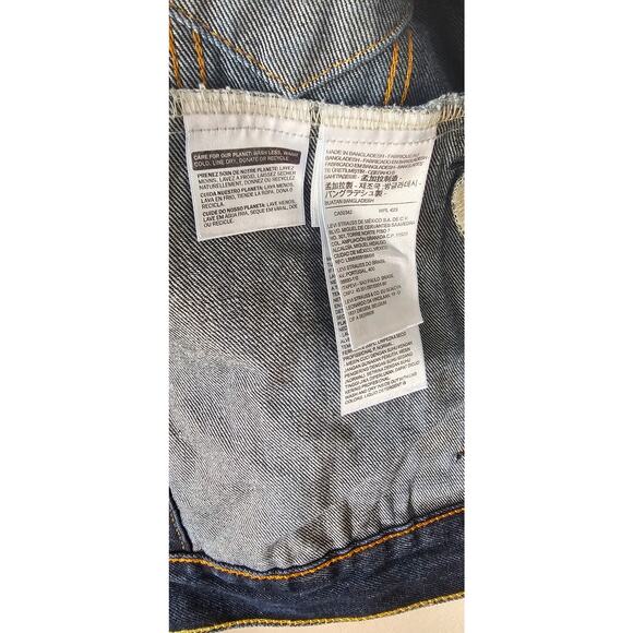 Levi's Red Tab Long Sleeve Trucker Denim Jacket Dark‎ Blue Women's Size S - Picture 8 of 12